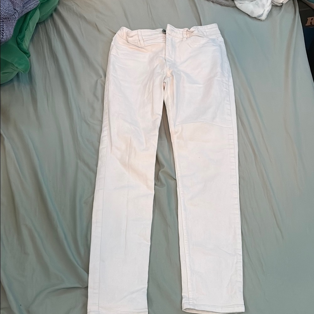 Crisp White Straight Leg Jeans